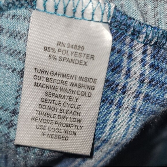 DEREK HEARTFlannel Plaid Lightweight Button Down Shirt Medium Blue/Green - Picture 4 of 4